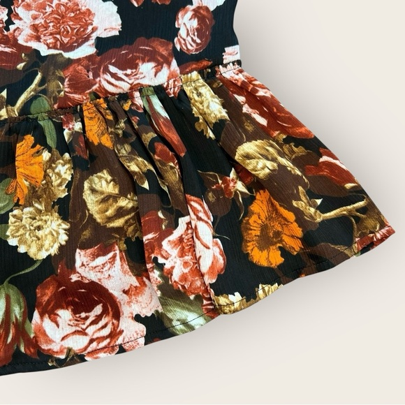 H&M Floral Ruffle Peplum Blouse | Size 6 | Fall Floral Top - Picture 6 of 11